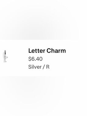 Wear Felicity - R Silver Letter Charm Pendant for Bracelets